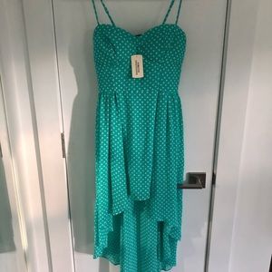 F21 Turquoise Polka-dot Bustier Dress 👗